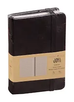 Записная книжка А6- 96л лин. "JOY BOOK. Черный уголь" 7БЦ, иск.кожа, тонир.блок 70гр/м2, скругл.углы, ляссе, резинка, карман на задн.форзаце