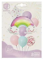 Набор воздушных шаров (композиция) Радуга, звездочка, 6 овальных (8шт)