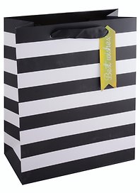 Пакет А4 26*32*12,5 "Black and white" нейтр., бум., блестки сыпучки, тег из "золотого" картона