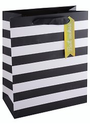 Пакет А4 26*32*12,5 "Black and white" нейтр., бум., блестки сыпучки, тег из "золотого" картона