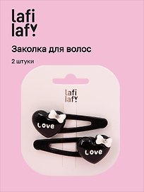 Набор заколок «Сердечки с бантиком», чёрные, пластик, 2 штуки, Lafilaf