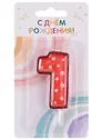 Свеча для торта цифра 1 (6 см) (цветная)