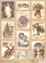 Декупажная карта "Винтажный Новый год"