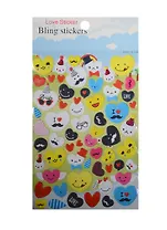 Наклейки сердца, смайлы, усы, LW003