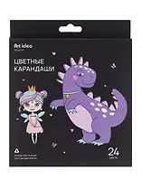 Карандаши цветные 24 цвета "Black" пластиковые, Art idea