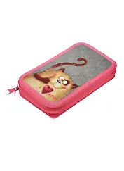 Пенал школьный 2отд. "Смешной кот" 19*11см, лам.картон, Silwerhof