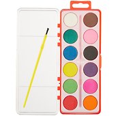 Акварельные краски 12 цветов, сухие, Art idea - 1