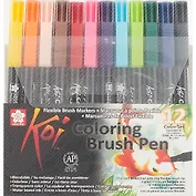 Маркеры акварельные «Koi», Sakura, 12 цветов