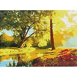 Холст с красками по номерам "Красивый осенний парк", 22 х 30 см