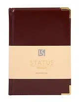 Ежедневник дат. 2026г. А5 176л "Status" каштановый, 7Б, тв.переплет, иск.кожа, обл.поролон, мет.уголки, тонир.блок, цв.торец, ляссе, инд.уп
