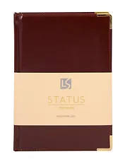Ежедневник дат. 2026г. А5 176л "Status" каштановый, 7Б, тв.переплет, иск.кожа, обл.поролон, мет.уголки, тонир.блок, цв.торец, ляссе, инд.уп