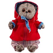 Мягкая игрушка Басик в красной куртке и брюках в клетку (19 см) (Ks19-173)
