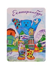 Магнит с глиттером «Екатеринбург» (мишка), 6,6 х 9,2 см