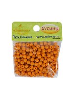 Бусины Мерцание оранжевые (0010077) (180шт) (6мм) (20г/уп)