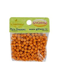 Бусины Мерцание оранжевые (0010077) (180шт) (6мм) (20г/уп)