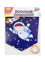 Гирлянда бумажная Happy birthday (космонавт)