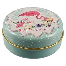 Шкатулка круглая Фламинго (металл) (6см) (12-09412-03087-14)