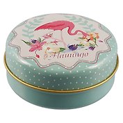 Шкатулка круглая Фламинго (металл) (6см) (12-09412-03087-14)