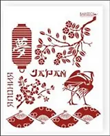 Трафарет пластиковый многоразовый Япония (20х25) (Л-063)