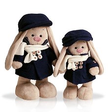 Мягкая игрушка Зайка Ми в синем бушлате и кепке (25 см) (StS-006)