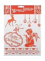 Трафарет пластиковый многоразовый Ангел со звездой (НГ-019) (25х20см) (упаковка)