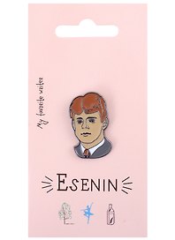 Значок My favorite writer Есенин (металл)