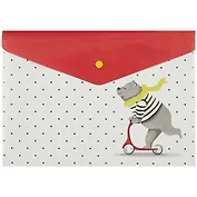 Папка-конверт А4 на кнопке "Мишка на велосипеде"