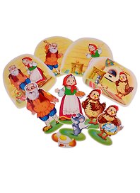 Комплект вырубных мини-плакатов "Герои сказки Курочка Ряба" (9 штук)