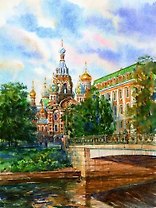 Постер Виды Санкт-Петербурга Спас-на-Крови.Река Мойка ср/ф, 19,5*25см [ХА50-012]