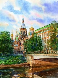 Постер Виды Санкт-Петербурга Спас-на-Крови.Река Мойка ср/ф, 19,5*25см [ХА50-012]