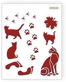 Трафарет пластиковый многоразовый Кошки (20х25) (Л-005)