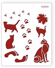 Трафарет пластиковый многоразовый Кошки (20х25) (Л-005)