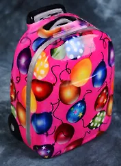 Сувенир, Копилка Чемодан на колесиках, узор шарики 12*8,5см керамика