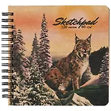 Скетчбук 200*200 120л "Рысь" крафт бумага 80г/м2, карт.обл., тв.подложка, гребень