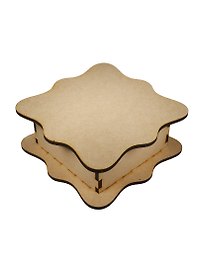 Шкатулка квадратная из МДФ (2150485) (21х21х8см) (игрушка из дерева) (упаковка)