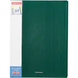 Папка 30ф А4 "Diamond Original" пластик, карман на корешке, зеленый, Erich Krause