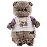 Мягкая игрушка Басик в футболке с принтом Весёлый фотограф (30 см) (Ks30-056)