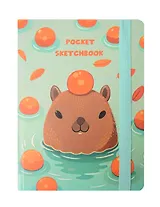 Скетчбук А6 48л "Капибара" 80г/м2, тв.обложка, мат.ламинация, резинка