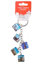 Брелок металлический гроздь квадраты 5 "Псков-Изборск-Печоры"