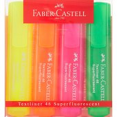 Текстовыделители «46 Superfluorescent» 4 цвета, Faber-Castell - 0