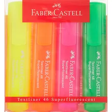 Текстовыделители «46 Superfluorescent» 4 цвета, Faber-Castell