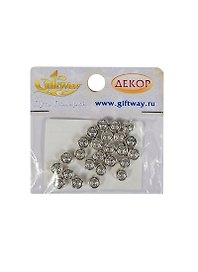 Фурнитура металл бусина Лотос серебро (00009808) (25шт) (9мм) (10 г/уп.)