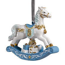 Новогоднее подвесное украшение ErichKrause Decor Лошадка-качалка королевская (пластик) (8см) (65811)