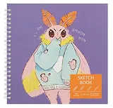 Скетчбук 195*195 40л "Привет, я Моль!" белый офсет, 140г/м2, тв.обложка, евроспираль