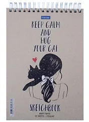 Скетчбук А5 32л "Нежные объятия" крафт бумага 170г/м2, тв.подложка, гребень