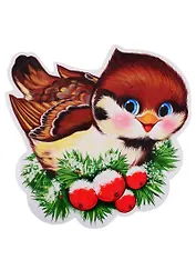 Мини-плакат "Воробышек новогодний"