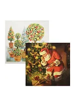 Набор салфеток для Декупажа Санта с подарками (611412/611429) (2шт) (упаковка)