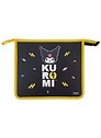 Папка для тетрадей А5 "Kuromi" черно-желтая, молния