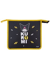 Папка для тетрадей А5 "Kuromi" черно-желтая, молния