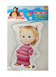 Мягкий пазл «Маша и Медведь Макси» 2 пазла, 8 и 4 элементов, Vladi Toys